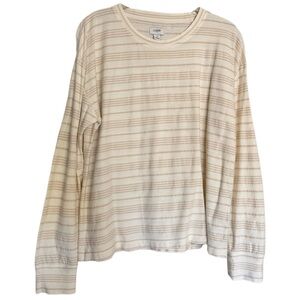 J. Crew Cream and Tan Striped Sweater